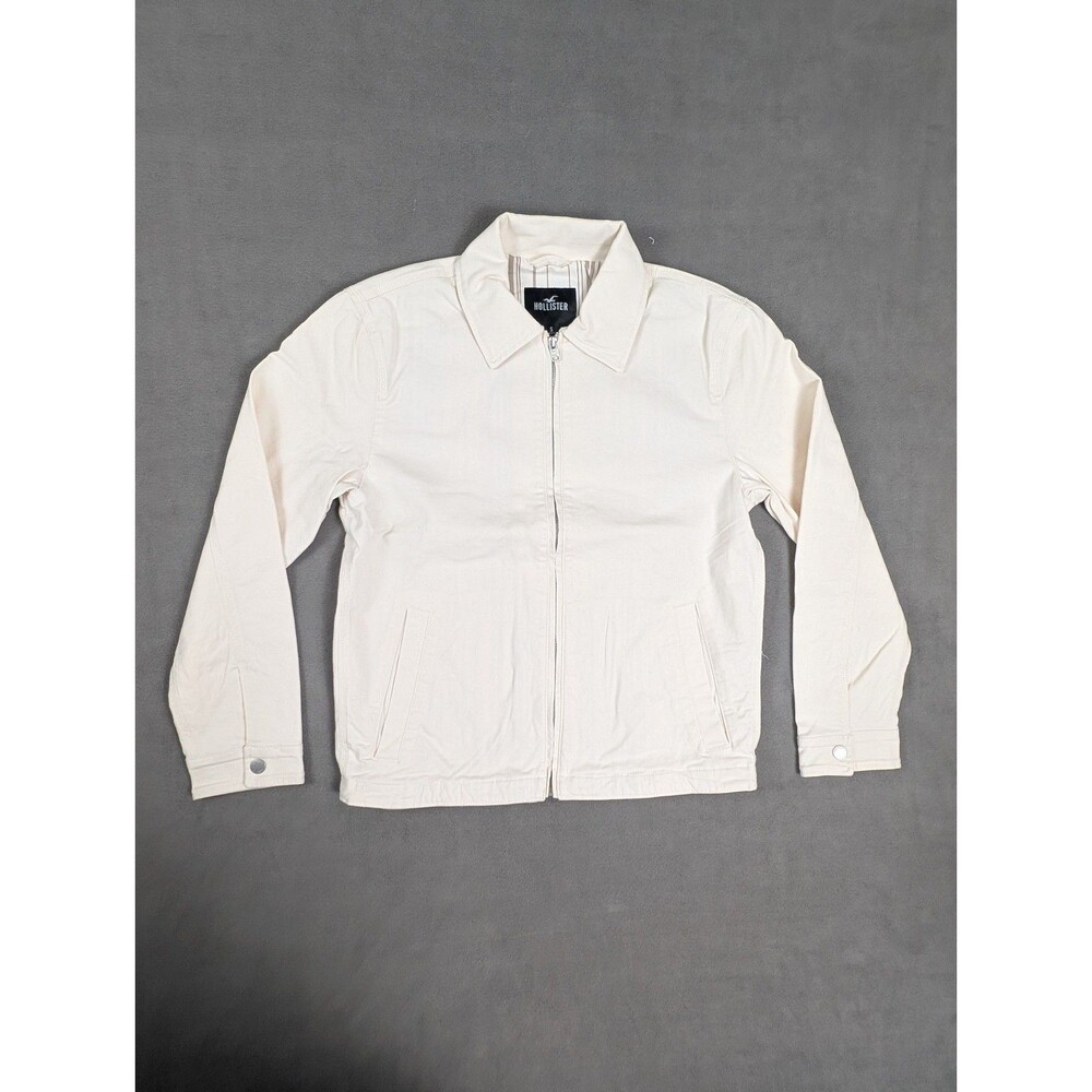Hollister Jacket Mens Utility Field Cream Small Canvas NWT Auto Hermosa Beach - Picture 3 of 6